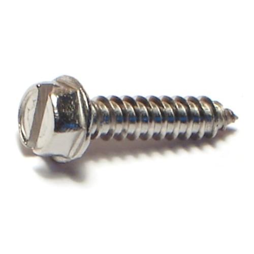 8 x 3/4 Stainless Steel Slotted Hex Washer Sheet Metal Screws