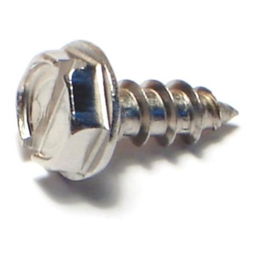 10 x 1/2 Stainless Steel Slotted Hex Washer Sheet Metal Screws