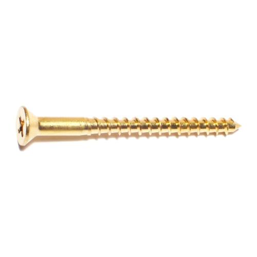 Ph Fl Wood Screw  Br  8 X 2