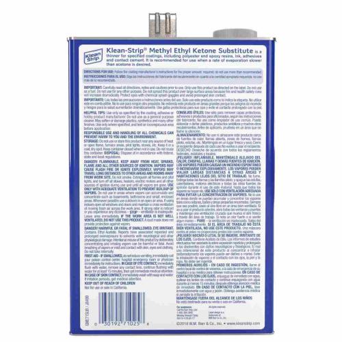 Klean Strip GME71SUB Methyl Ethyl Ketone Thinner, Liquid, Clear, 1 gal Alt #1