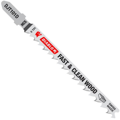 4 in. 6 TPI High Carbon Steel T-Shank Jig Saw Blades for Fast Cuts in Clean Wood (5-Pack)