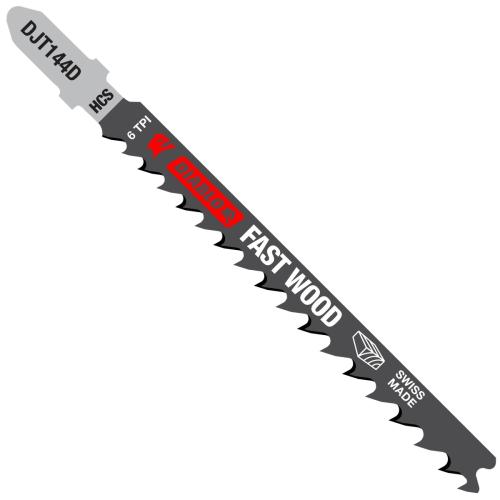 4 in. 6 TPI High Carbon Steel T-Shank Jig Saw Blades for Fast Wood Cuts (5-Pack)