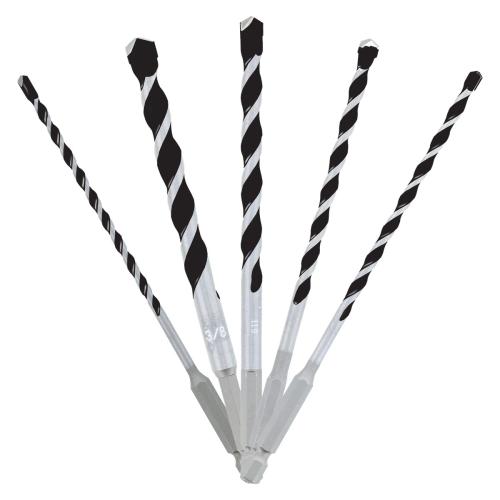 5 pc Multi-Material Carbide Tipped Hammer Drill Bit Set (5-Piece)