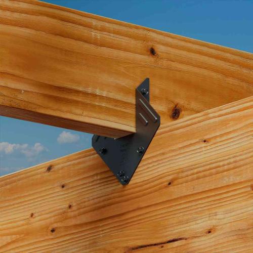 Outdoor Accents U-Shaped Hurricane Tie for Nominal 2x Lumber ZMAX Galvanized with Black Powder Coat Alt #1