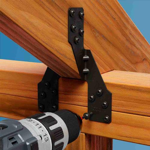 Outdoor Accents Single-Sided Hurricane Tie for Nominal 2x Lumber ZMAX Galvanized with Black Powder Coat Alt #1