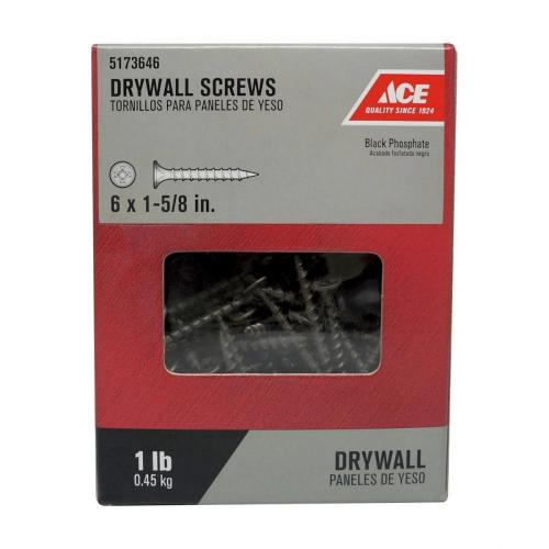 ProFIT 0286108 Screw, #6 Thread, 1-5/8 in L, Coarse Thread, Bugle Head, Phillips Drive, Sharp Point, Phosphate, 222/BX Alt #1