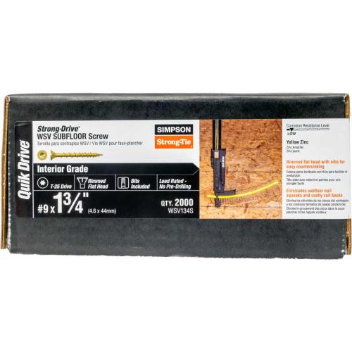 Quikdrive #9 x 1-3/4 in. Star Drive Rimmed Flat Head Collated Subfloor Screws 2000 Pack Alt #2