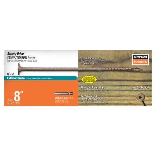 Sdws Timber Screw 8" 50Pc T40 Alt #2