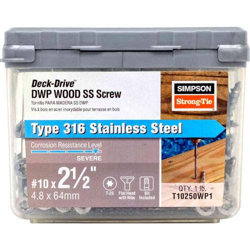 #10 x 2-1/2-in Stainless Steel Wood Screws 1-lb Alt #2