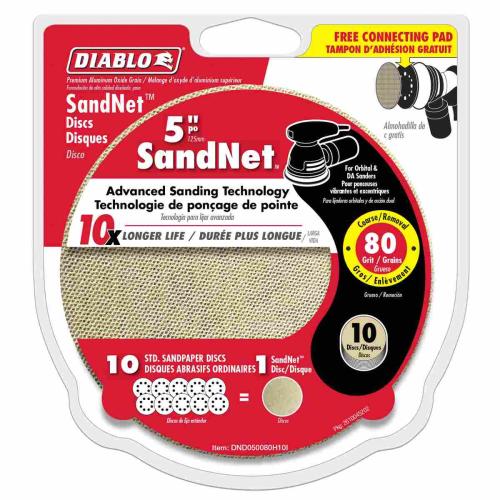5 in. 80 Grit (Coarse) SandNET\u2122 Discs with Connection Pad (10-Pack) Alt #1
