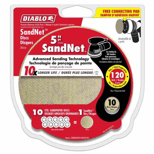 5 in. 120 Grit (Medium) SandNET\u2122 Discs with Connection Pad (10-Pack) Alt #1