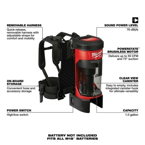 M18 Fuel 3-In-1 Backpack Vacuum Alt #1
