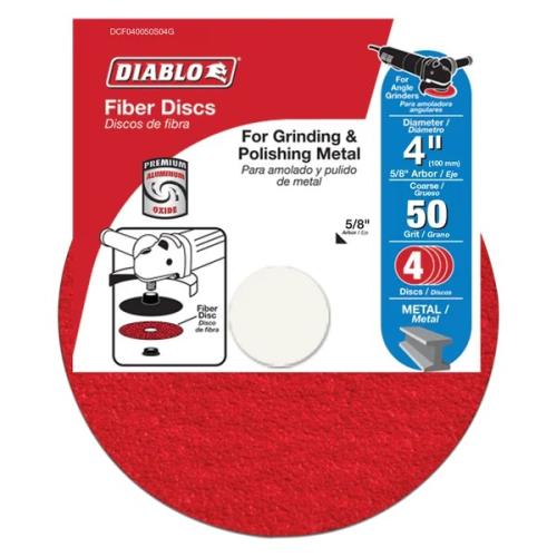 T09389 4 in Aluminum Oxide Fiber Discs 50 Grit Coarse Package