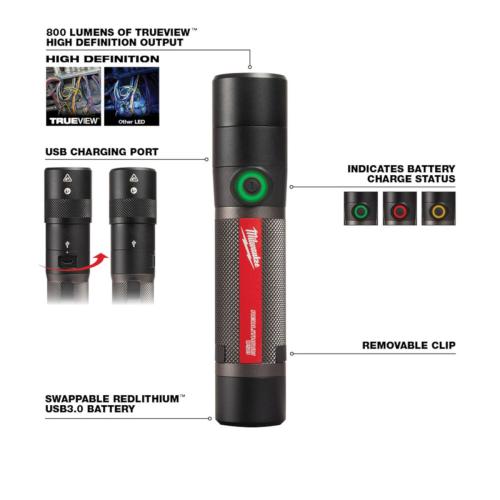 Usb Rechargable 800L Flashlight Alt #1