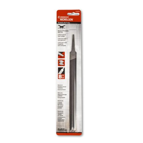 T21832 - 8 inch Mill Single Cut Bastard File - Carded
