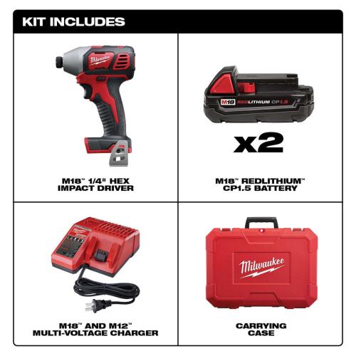 M18 1/4" Hex Impact Driver Kit Alt #2
