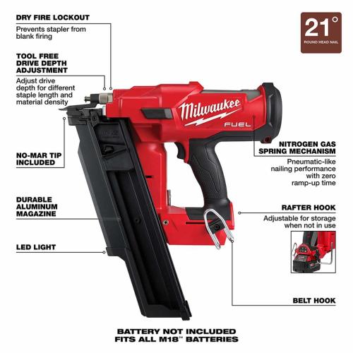 M18 Fuel 21 Deg Framing Nailer Alt #2