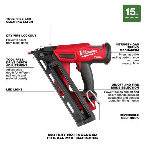 M18 Fuel 15 Gauge Finish Nailer Alt #2