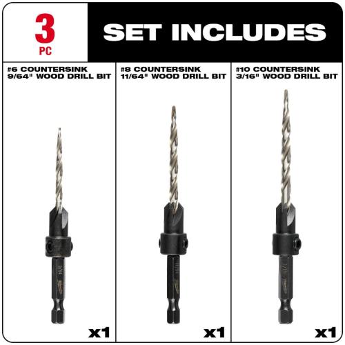4 Pc Countersink Drill Bit Set Alt #2