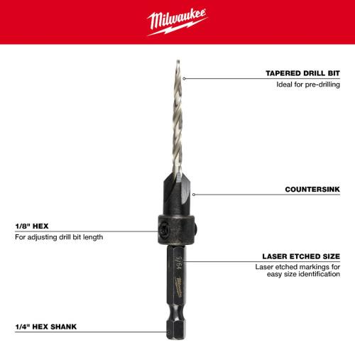 4 Pc Countersink Drill Bit Set Alt #1