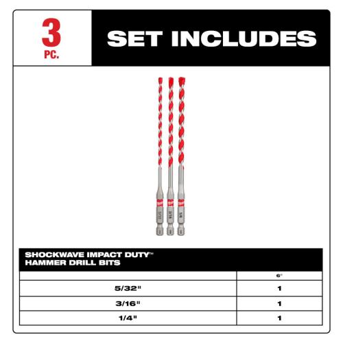 3Pc Shockwave Carbide Hammer Kit Alt #1