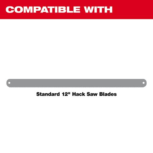 Milwaukee 48-22-0050 Hacksaw, 12 in L Blade, 24 TPI, Bi-Metal Blade, Metal Frame, Rubber Handle Alt #1