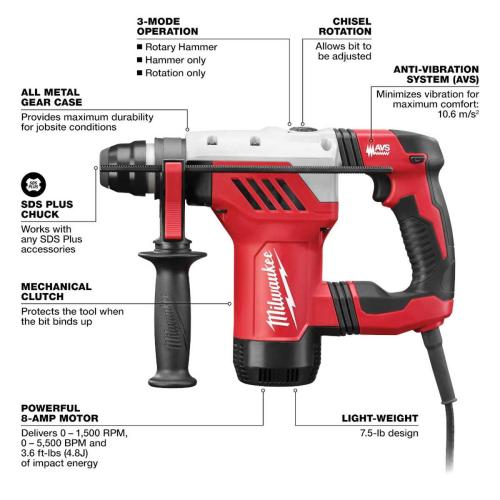1-1/8" Sds Rotary Hammer Drill Alt #4