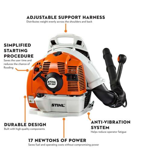 BR 350 63.3cc Gas-Powered Backpack Blower Alt #1