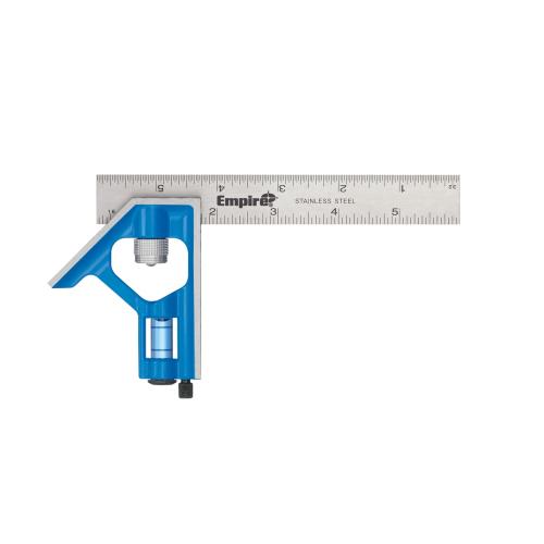 Empire True Blue Series E255 Combination Square, Stainless Steel Blade, 6 in L Blade Alt #1