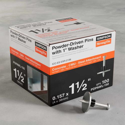 Simpson Strong-Tie PDPAWL PDPAWL-150 Drive Pin, 0.157 in Dia Shank, 1-1/2 in L, Steel, Galvanized/Zinc Alt #1
