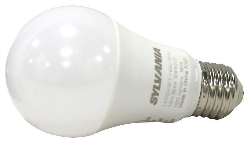 Sylvania 12W (75W Equivalent) A19 LED Bulb, Daylight, 1100 Lumens, Frosted, E26 Base