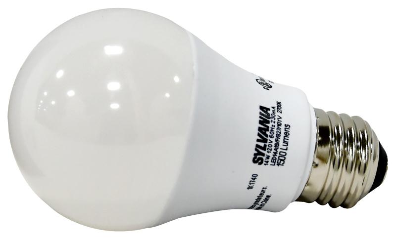Sylvania 14W (100W Equivalent) A19 LED Bulb, Frosted, Warm White 2700K