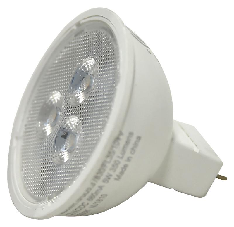 Sylvania 5W (35W Equivalent) MR16 LED Bulb Clear Warm White 3000K 350 Lumens GU5.3 Base