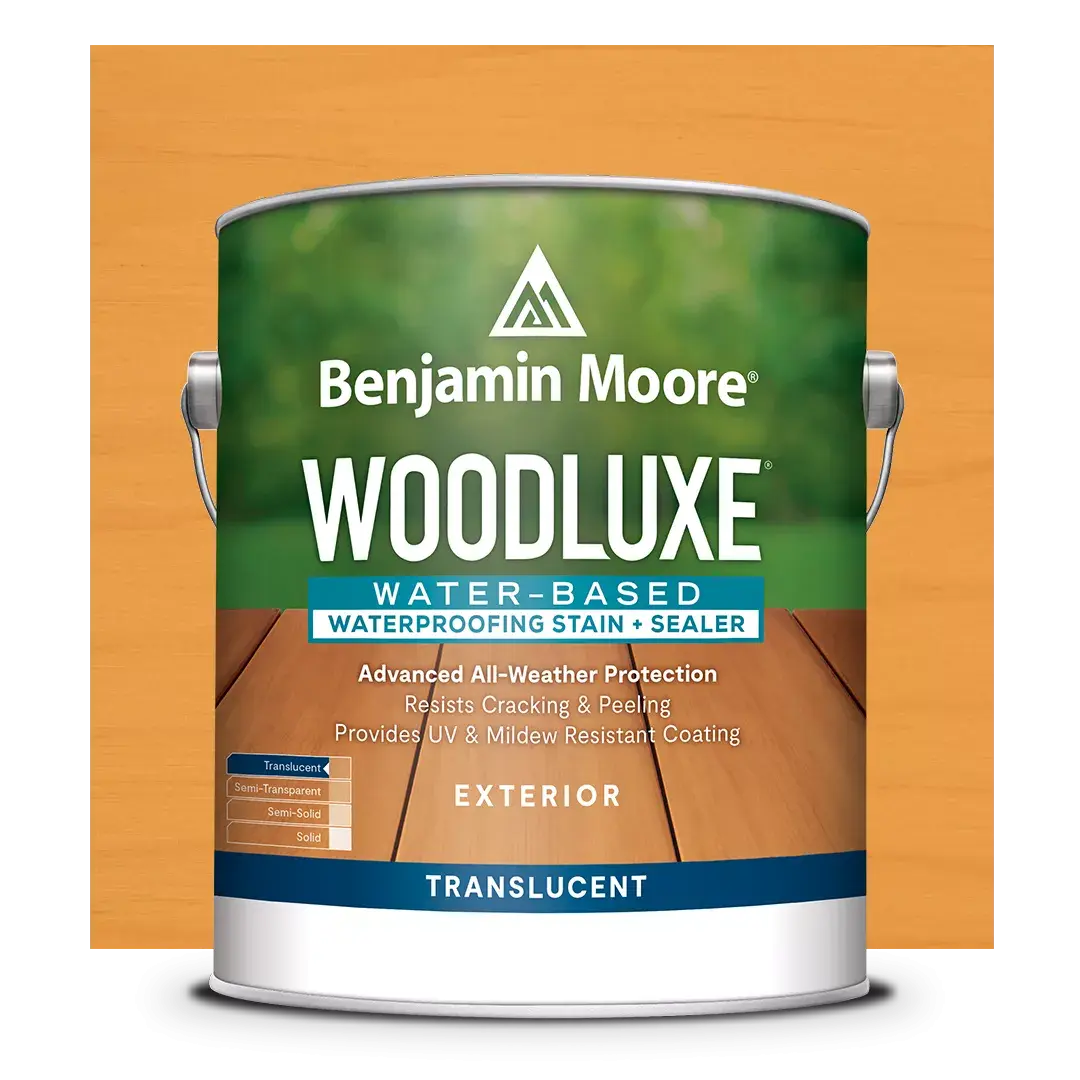 Benjamin Moore Woodluxe Water-Based Waterproofing Exterior Stain  Sealer Translucent Cedar 1 Gallon