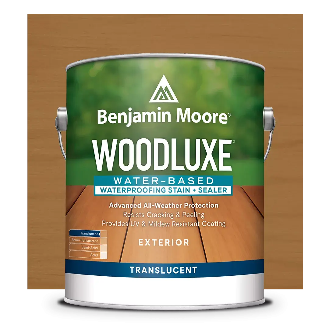 Benjamin Moore Woodluxe Water-Based Waterproofing Exterior Stain  Sealer Translucent Brown 1 Gallon