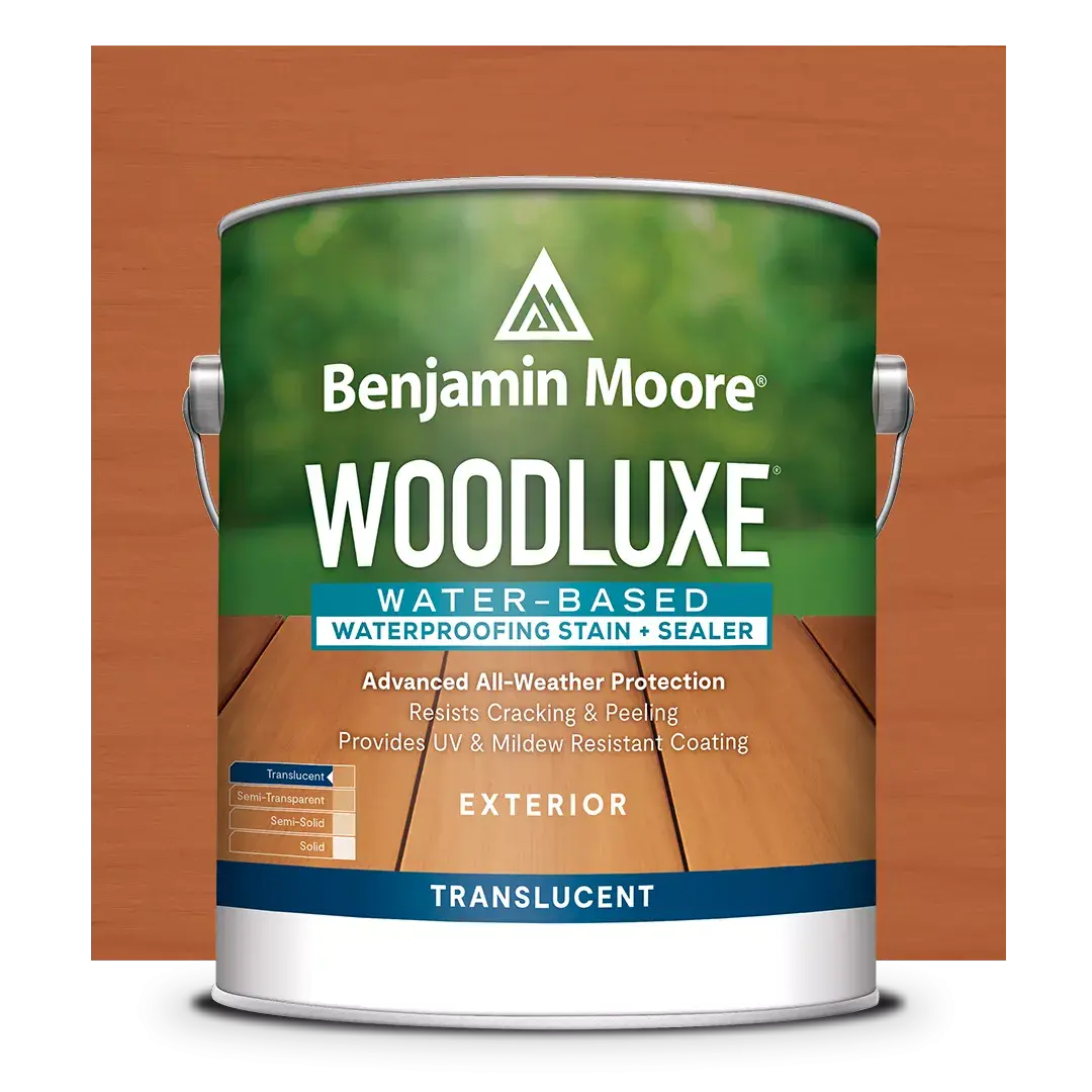 Benjamin Moore Woodluxe Water-Based Waterproofing Exterior Stain  Sealer Translucent Mahogany 1 Gallon