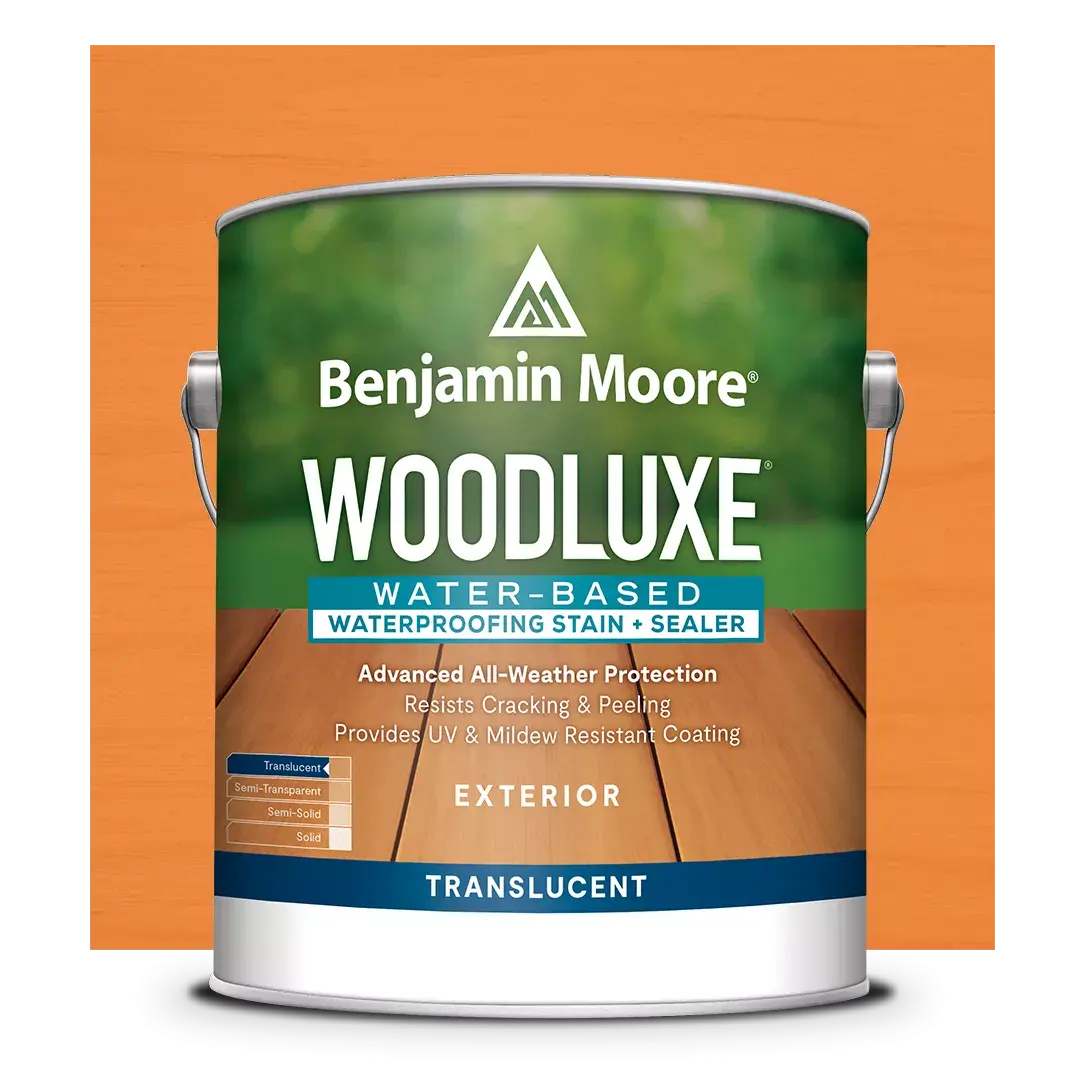 Benjamin Moore Woodluxe Water-Based Waterproofing Exterior Stain  Sealer Translucent Redwood 1 Gallon