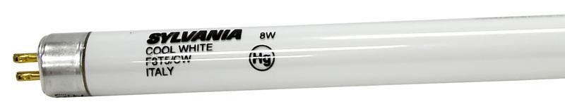 Sylvania 8W T5 Fluorescent Bulb, Miniature G5 Base, 390 Lumens, 4000K Cool White