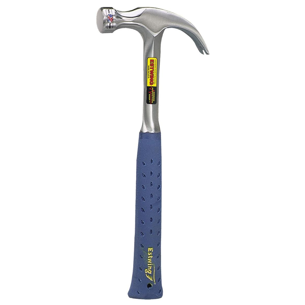 Estwing E3-16C Nail Hammer, 16 oz Head, Curved Claw, Smooth Face Head, Steel Head, 13 in OAL