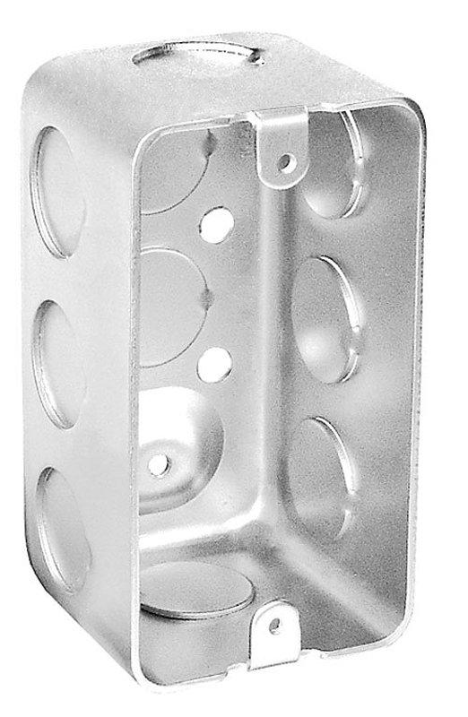 4 in x 2 in x 2-1/8 in 1-Gang Deep-Drawn Handy Electrical Box 11 Knockouts Galvanized Steel