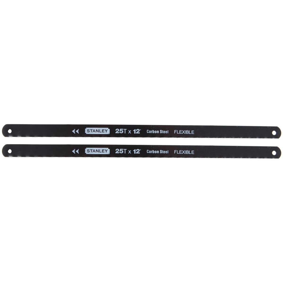 STANLEY 15-924A Hacksaw Blade, 1/2 in W, 12 in L, 24 TPI, HCS Cutting Edge