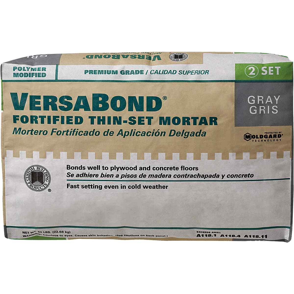 Versabond VersaBond Flex Series MTSG50 Professional Thin-Set Mortar, Gray, Powder, 50 lb Bag