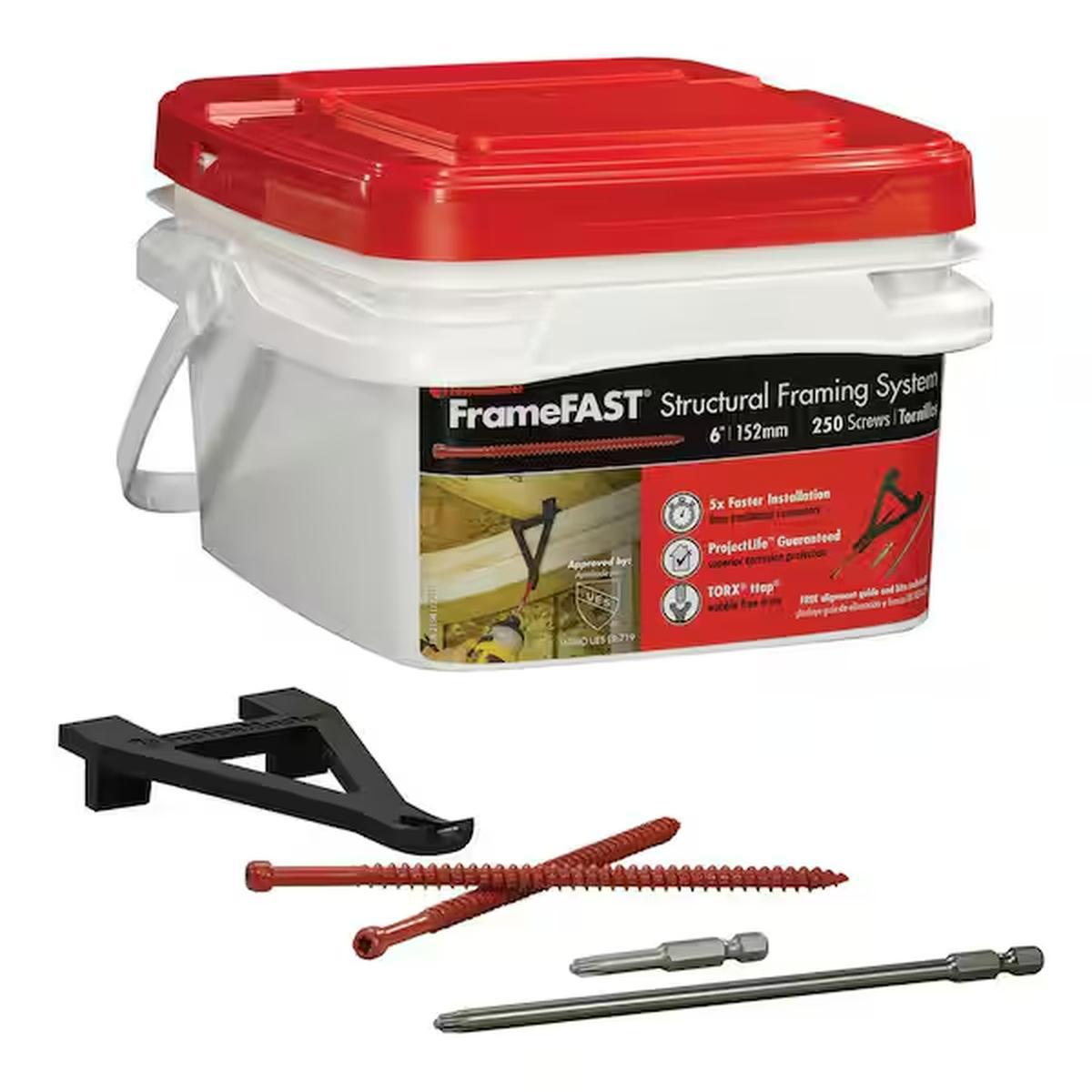 FrameFast 6-in Torx T-Tap Bold Structural Wood Screws 250 Pack