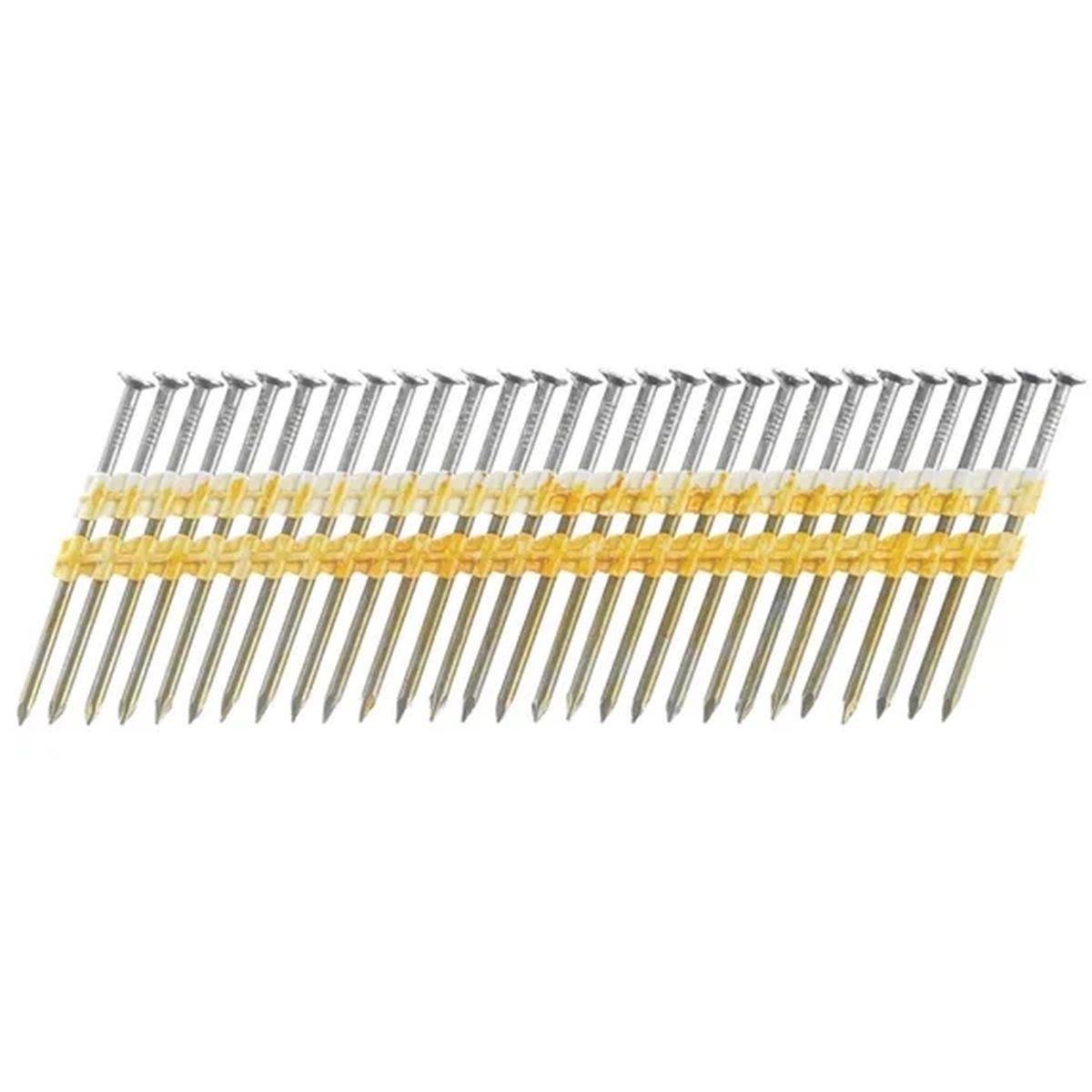 Senco GD24APBSN Collated Nail, Plastic Strip Collation, 2-3/8 in L, Steel, Bright Basic, Full Round Head, Smooth Shank