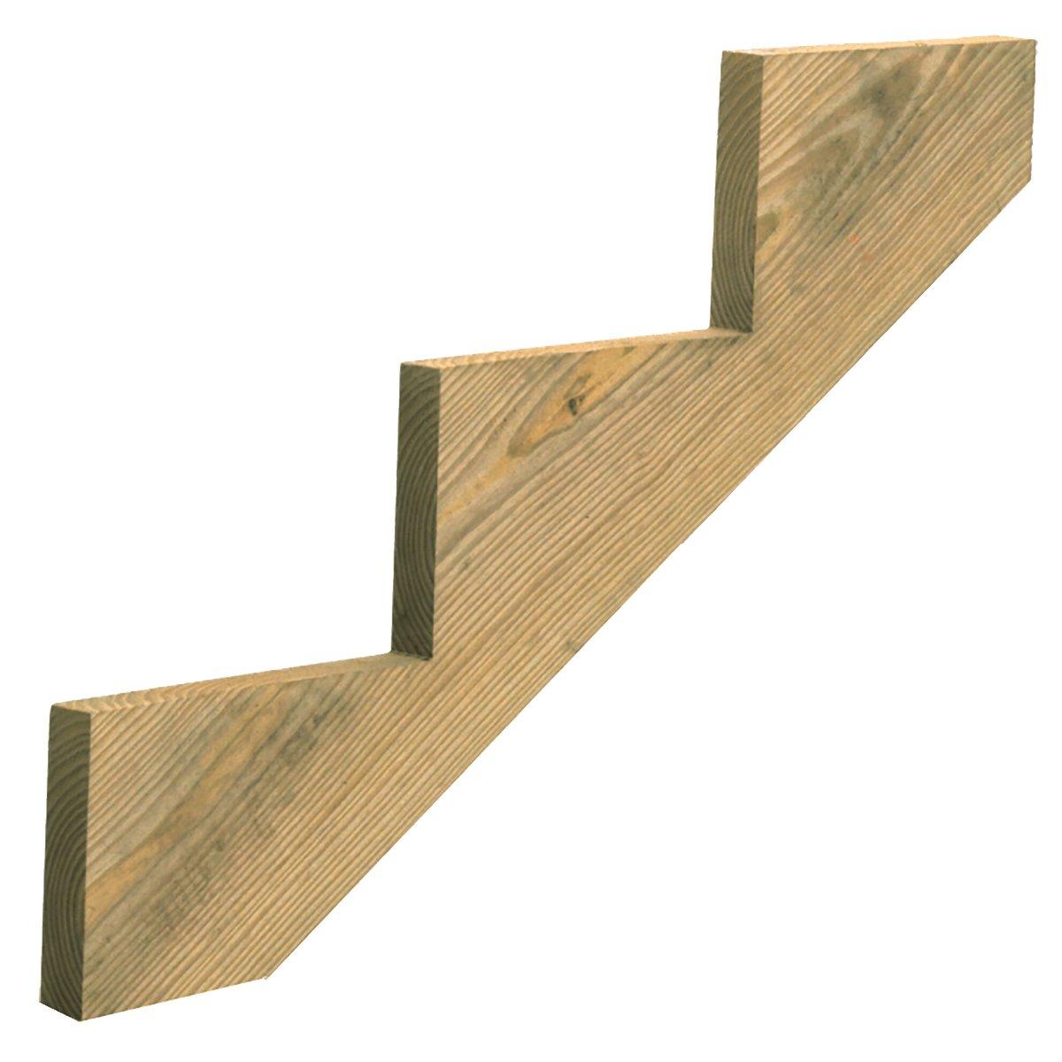 3-Step Treated Wood Stair Stringer, 35.64 -in L x 11-1/4- in W