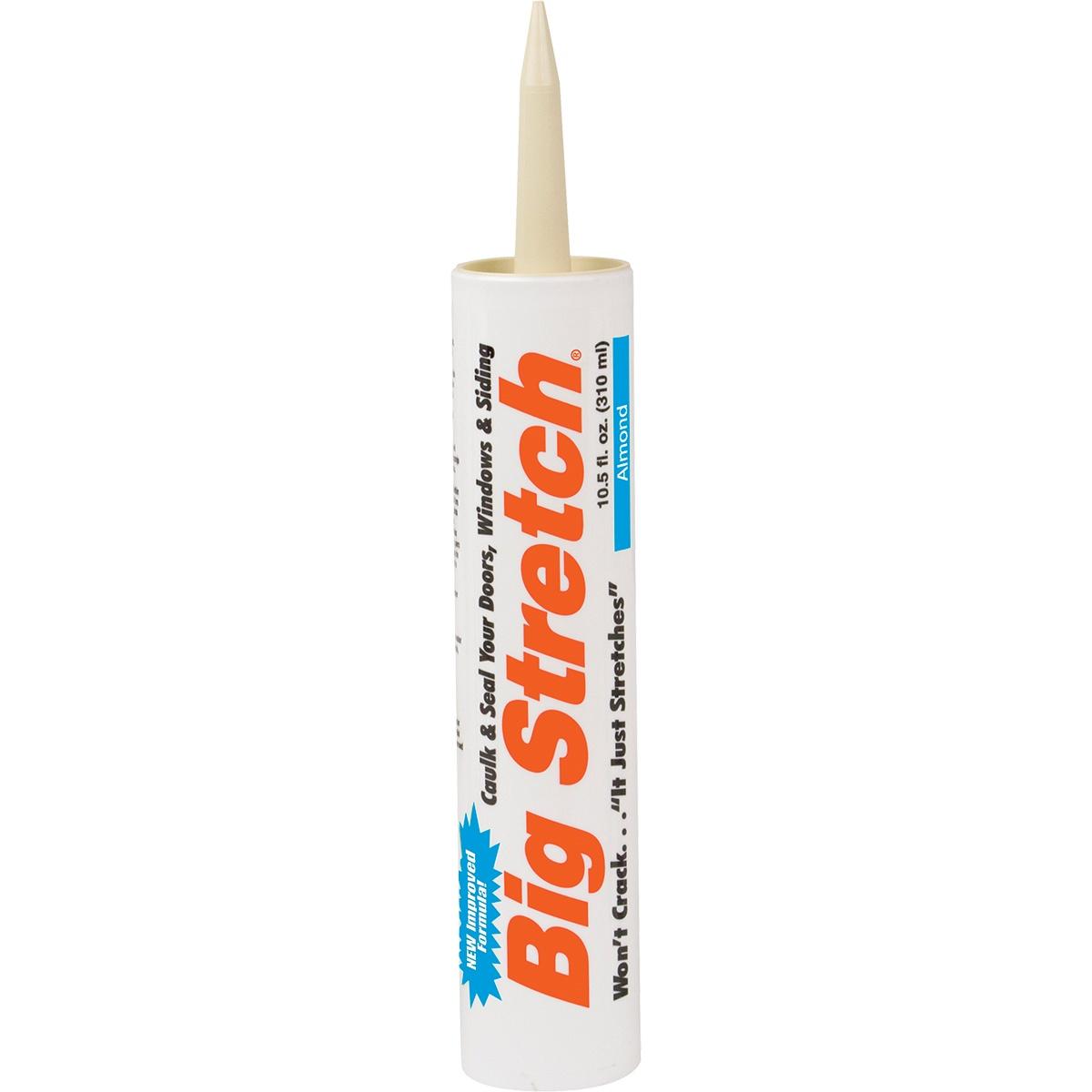 Sashco Big Stretch Premium Elastomeric Caulk, 10.5 oz, Almond