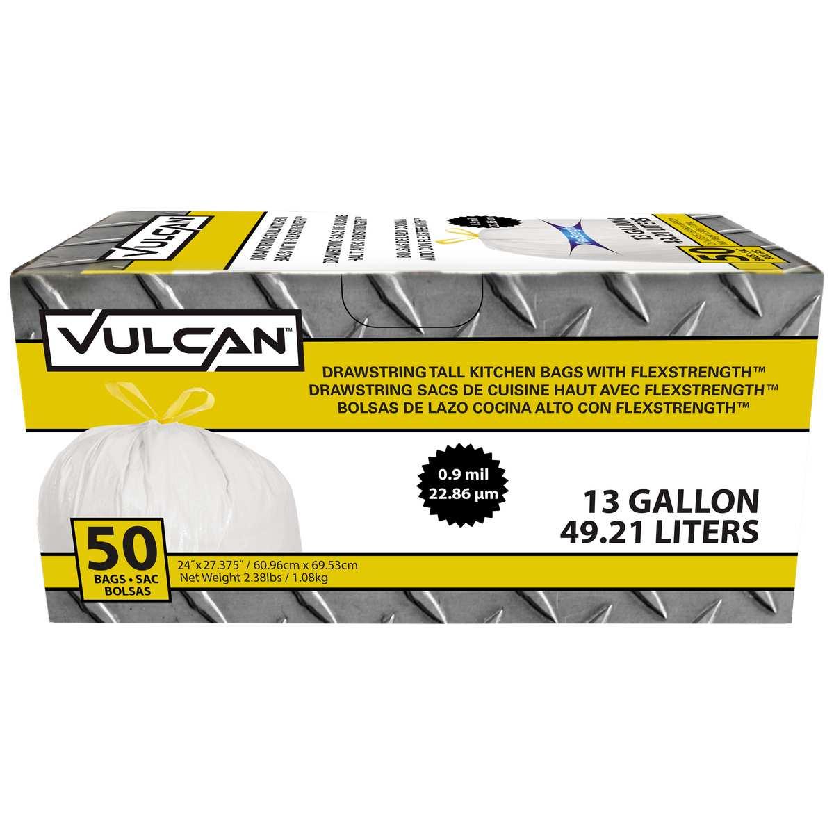 50C 13GL TRASH BAG POLY WHITE