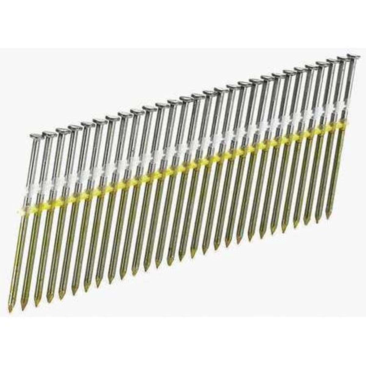 Senco KD27APBSN Series Collated Nail, Plastic Strip Collation, 3 in L, Steel, Bright Basic