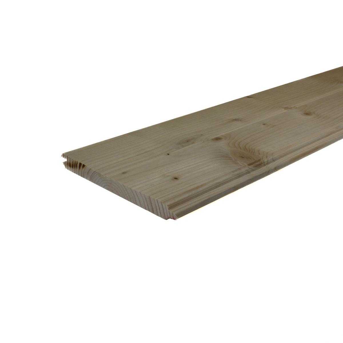 1-in x 8-in x 16-ft #2 Spruce Tongue and Groove WP4 V-Joint Board Lumber