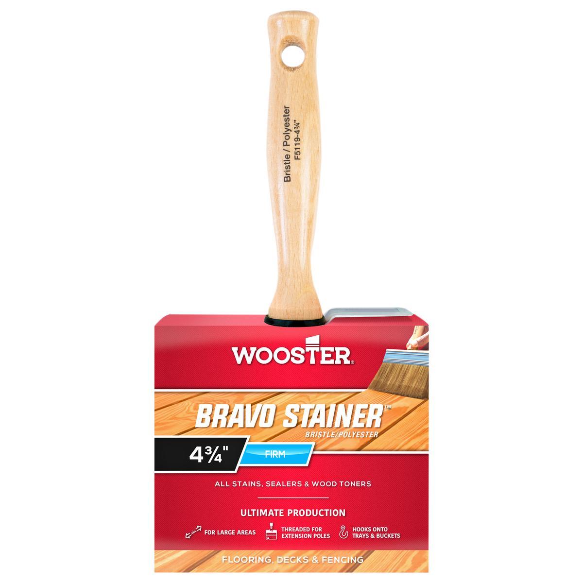 4-in Bravo Strainer Polyester Bristle Paint Brush with Threaded Handle
